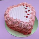 Ombre Red Heart Shape Cake