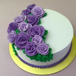 Romantic Purple Roses Cake